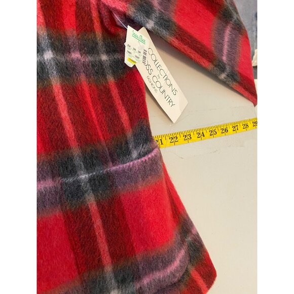 NWT Red Plaid Wool & Mohair Jacket Blazer By Cross Country Fashions Size 14 - Picture 8 of 10